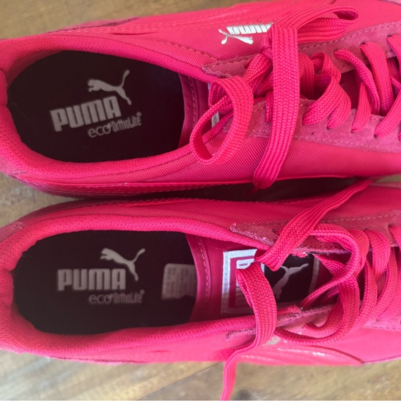 Pink Puma Platform Suede Sneakers with Rainbow 🌈 Soles - Picture 8 of 9